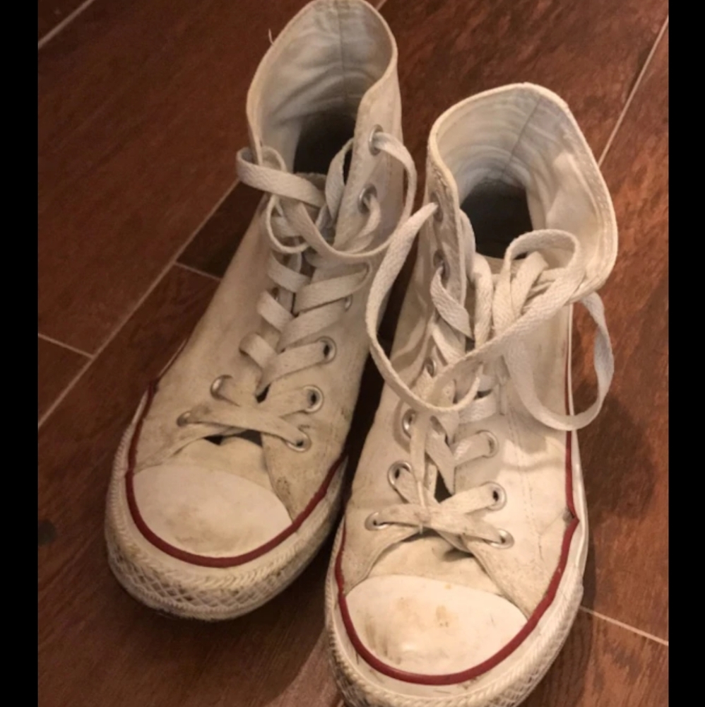 Used white hightop converse